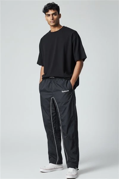 Reflective Piping Nylon Wide Leg Track Pants high quality